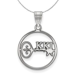 Sterling Silver Kappa Kappa Gamma Medium Circle Necklace - 24 Inch